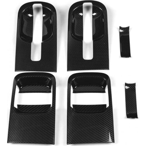6pcs Carbon Fiber Style Door Handle Bowls Fits for Hyundai Grand Starex H1 2019 Car Door Handles