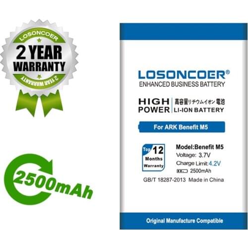 LOSONCOER 2500mAh Battery for ARK Benefit M5 M 5 ARK Benefit M5 Plus Battery