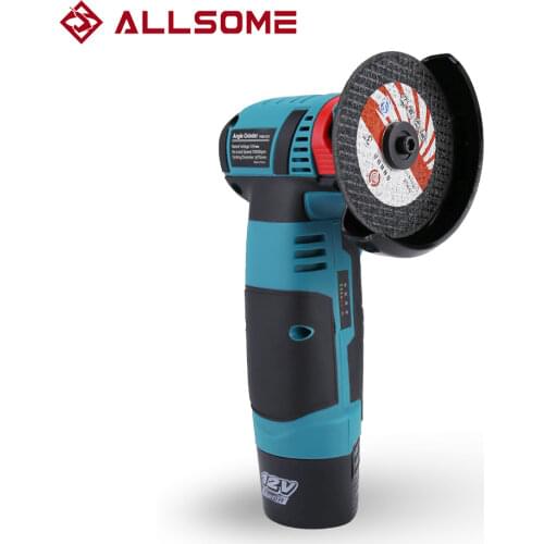 ALLSOME 12V Mini Brushless Cordless Angle Grinder Mini Cutter Polishing Grinding Machine With 2.0mAh Lithium Battery