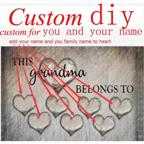 Custom diy add you and you family name to heart 5d diamond painting full square diamond mosaic sale livingroom wall sticker