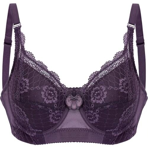 The new ultra-thin fashion lingerie bra large full cup breathable lace plus size underwear push up bras for women