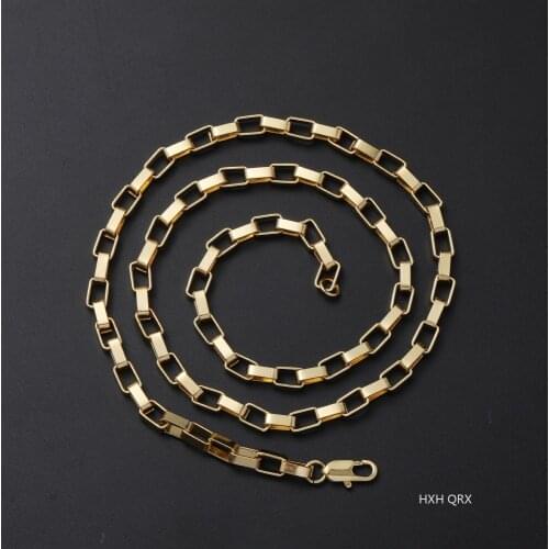 NEW 925 Sterling Silver 18K Gold 5MM Box Chain Necklace for Mens Women Luxury Fashion Party Wedding Jewelry Christmas Gift