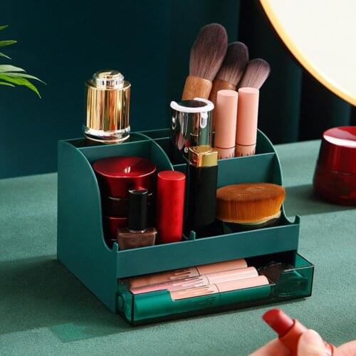 Makeup Case Multi-use Large Capacity ABS Table Independent Compartment Cosmetic Organizer for Home
