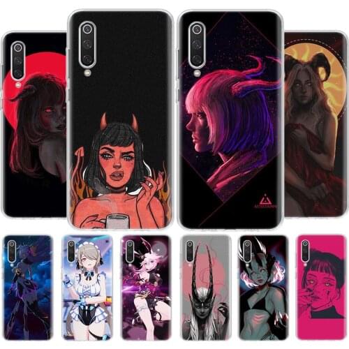 Evil demon cartoon girl Phone Case For Xiaomi MI 8 9 10 5X 6X A1 A2 A3 CC9E 9T NOTE10 Pro Lite Cover Coque soft Silicone TPU