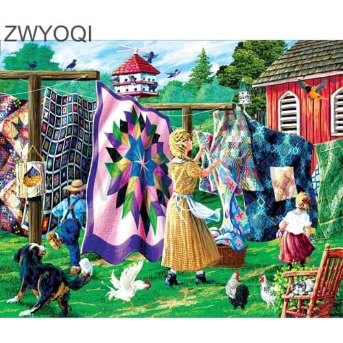 DIY 3D Diamond mosaic Full Square Diamond painting Blanket dog girl Full Round Diamond embroidery Cross stitch Blanket dog girl