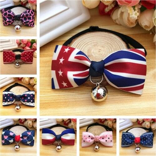 Pet Dog Cat Bow Tie Collar Fashion Pet Bows Cat Ties Bowties Neckties Bell Collar Small Dogs Accessories Puppy Grooming Supplies