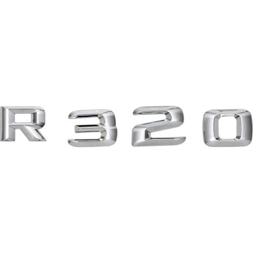 Chrome " R 320 " Car Trunk Rear Letters Words Badge Emblem Letter Decal Sticker for R Class R320