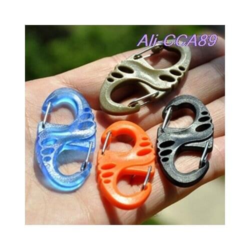 8 S Shapes Carabiner Spring Clips Hook Outdoor Survival Keychain EDC Tool Backpack Hanging Buckle Quick Release 60kg Bearing