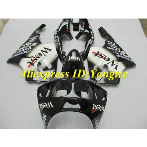 Fairing kit for KAWASAKI Ninja ZX7R 96 97 98 99 00 01 02 03 ZX7R 1996-2003 WEST White black ABS Fairings set +7 gifts SF02