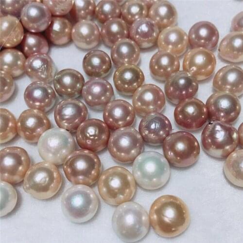 Natural white Pink purple freshwater pearl with Nucleated Baroque loose beads There is no hole 12-13MM 1PCS