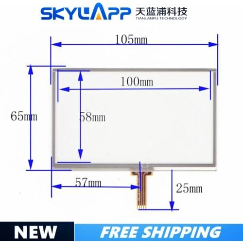 New 4.3''inch touch screen with adhesive universal touch Panel Glass No spot no point A quality 105mm*65mm 4 wire Free shipping