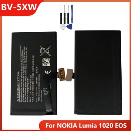 Original BV-5XW Phone Battery For NOKIA Lumia 1020 EOS BV-5XW Replacement Rechargable Batteries 2000mAh
