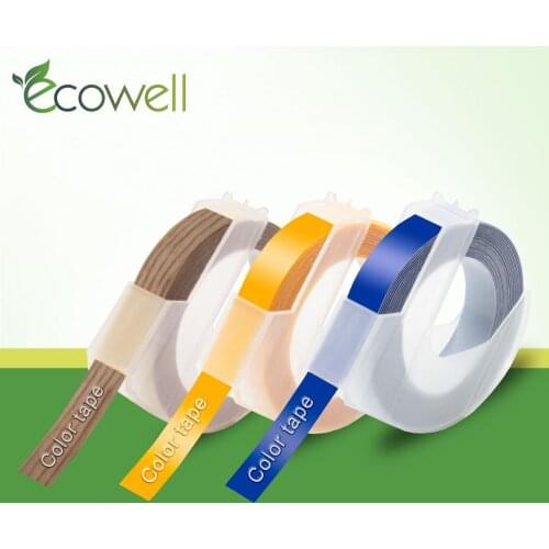 Ecowell Blue color Embossing Label Tape for Dymo 3D Plastic Labels Compatible for DYMO 1610/12965/1880 Motex e101 E101 Printer