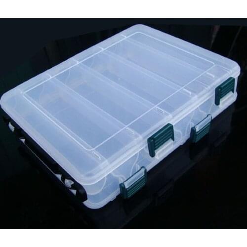 Professional Double Sided Fishing Lure Bait Hooks Tackle Waterproof Plastic Storage Box Case Clear