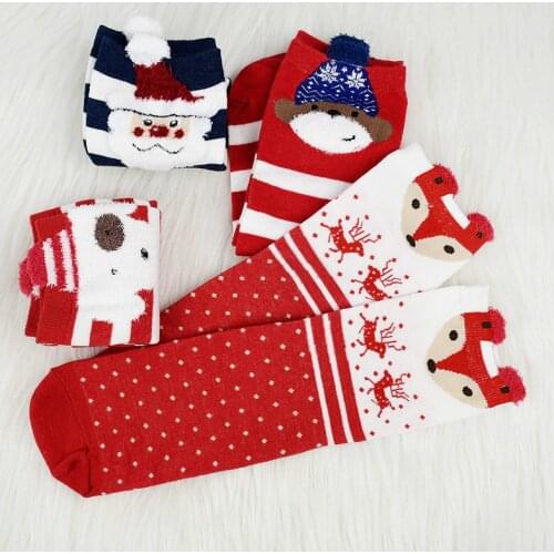 Christmas Cotton Socks Merry Christmas Cute Socking Ornament for 2021 New Year Party Favors Gifts Supplies Navidad Decoration 8z