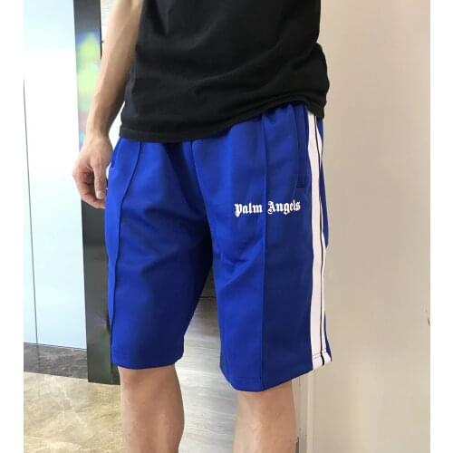 Palm Angels black white striped shorts summer loose wild men women Casual Shorts 9885659855495