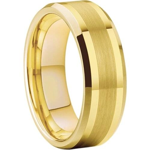 Tungsten wedding rings gold 18k plated jewelry love alliance unique cz diamond men and women finger promise rings for couples
