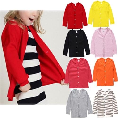 Cheap Sale Autumn Spring Cotton Top Baby Childrens Clothing Boys Girls Knitted Cardigan Sweater Kids Spring Wear