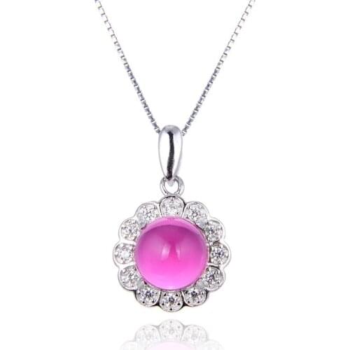 Fashion Women Pendant Pure 100% 925 Sterling Silver Clavicle Necklace Zircon Chain Gift For Girl Office Lady Jewelry Accessory