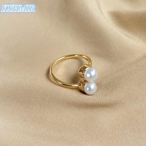 Kshmir Retro Fashion Creative Cross Pearl Ring 2021 New Trend Geometric Ring Simple Personality Ladies Ring