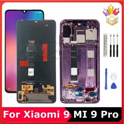 AAA+ For Xiaomi Mi 9 Display Full Panel Touch Screen For Mi 9 Pro LCD Global M1902F1G With Frame Digitizer Assembly Repair Tools