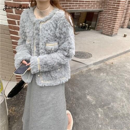 Winter Woman Faux Lambwool Fur Coat Fluffy Warm Sweet Fur Coat Abrigo Veste Fourrure Femme пальто женское De Lana Y Mezclas