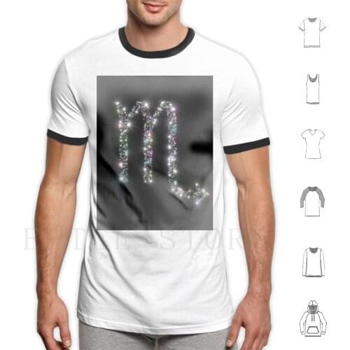 Zodiac Sign Symbol Scorpio ( Scorpion ) Composed Of Multucolored Stars T Shirt Cotton Men DIY Print Scorpio Scorpion Zodiac