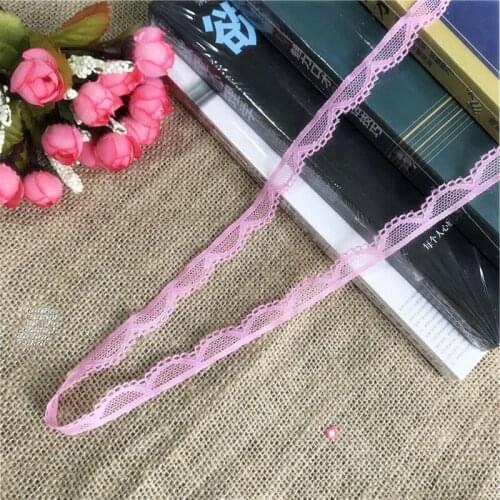 1.3CM S1248 High Quality White Pink Nylon Spandex Stretch Narrow Lace Trimmings Decoration For Sewing Womens Underwear Edge