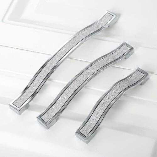 1pc Diamond Crystal Pull Handle Knob Drawer Cabinet Cupboard Door Pull Furniture Hardware Decorative shining 96mm/128mm/160mm