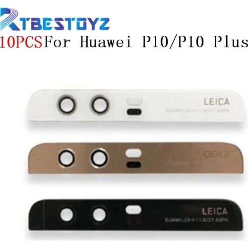 10PCS Original Camera Glass For Huawei P10 P10 Plus Rear Back Camera Lens Glass For Housing With Sticker Adhesive Repair Parts