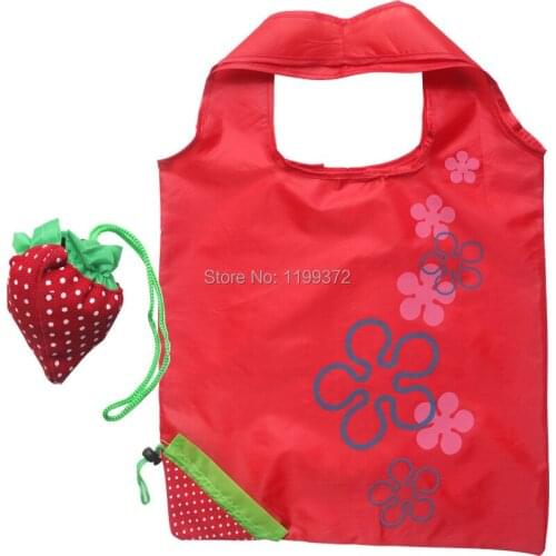 100pcs Strawberry Shopping Bag Portable Folding Foldable Reusable Handbag Hand Grocery Tote Shopper Bags