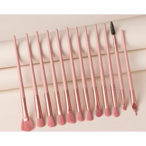 12pcs Makeup Brush Eye Shadow Brush Fan-shaped Brush Lip Brushes Eyebrow Brush Makeup Tools Glitter Pink Makeup Brush Set