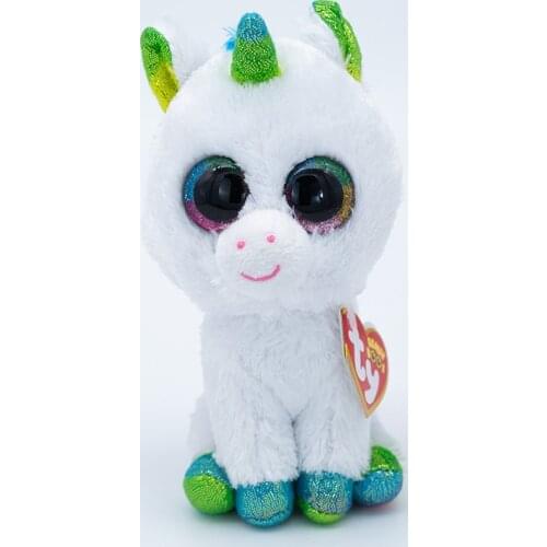 15CM Ty Beanie Glittery Big Eyes Athena the Unicorn With horns Cute Soft Stuffed Plush Animal Doll Kids Toys Birthday Gifts