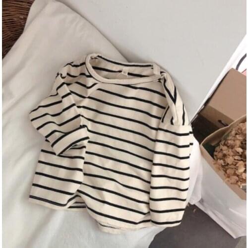 2020 New Stlye Girls Boys Striped T-Shirt Full Sleeve Spring Fashion Cotton Kids Top 1-6t QI93