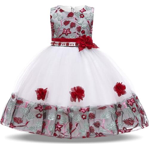 2020 Summer Baby Girl Dress Elegant Kids Dresses For Girls Children Clothing Print Birthday Party Flower Princess Tutu Dress