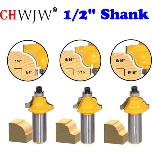 3Pc Edging Molding Router Bit Set - Small Designer - 1/2" Shank Woodworking cutter