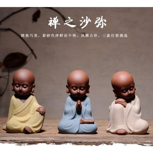 3P # action art -Marvellous ART #Spiritual OFFICE home Buddhism Buddha" CHAN " Monk sand-fired kiln porcelain ceramic statues