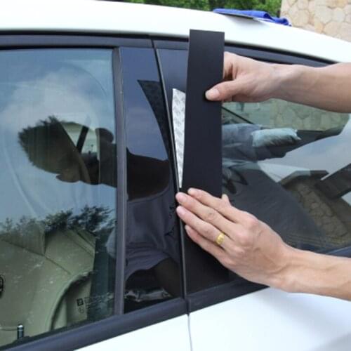 6pcs for AUDI Q5 2009-2018 Window column Decoration trim Black mirror sticker