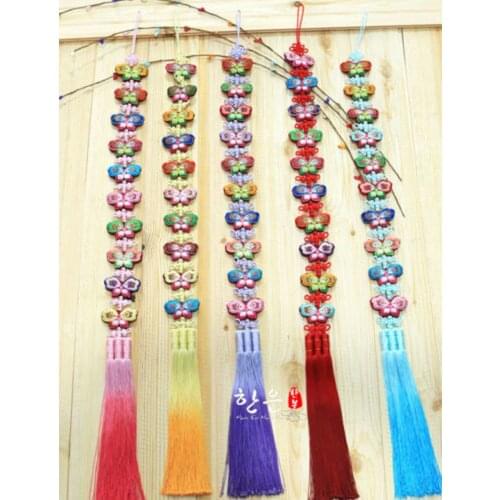 70cm Long Butterfly Norigae Ornament Korea Tradtional Hanbok Hang Pendant Hanbok Accessory Gift