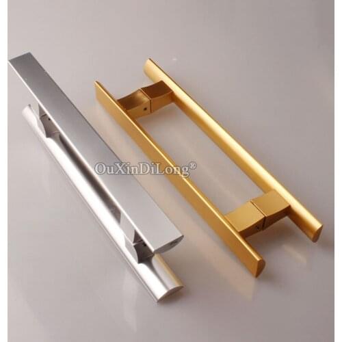 Top Designed Space Aluminium Frameless Glass Door Handles Home Office Market Push / Pull Door Handles CC 280*280mm Length 400mm