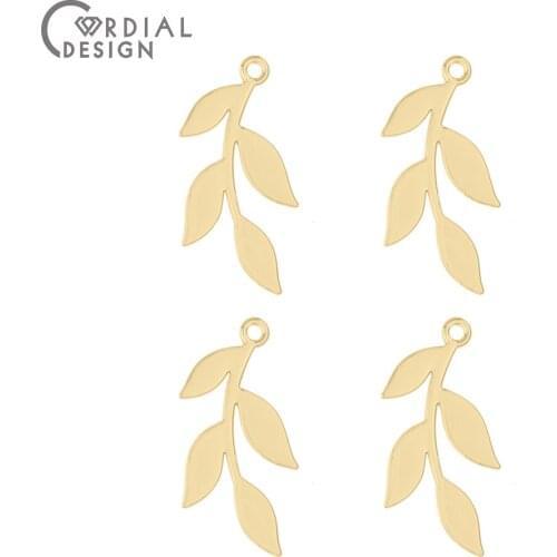 Cordial Design 100Pcs 15*29MM Jewelry Accessories/Leaf Shape/Earrings Pendants/DIY Charms/Hand Made/Jewelry Finding & Components