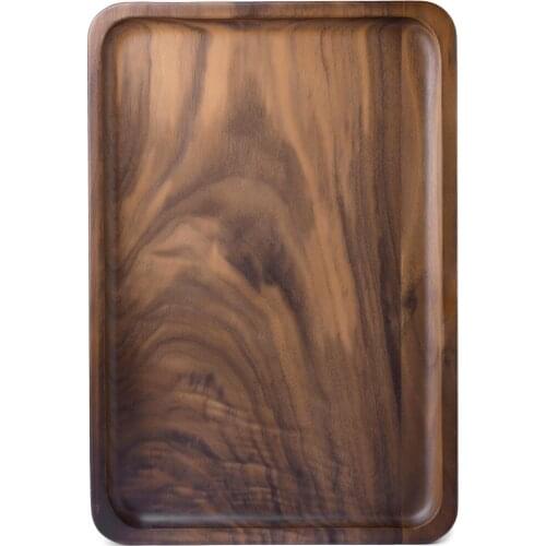 Europe and the United States, a single rectangular Western coffee tea point hotel boutique walnut medium wooden tray