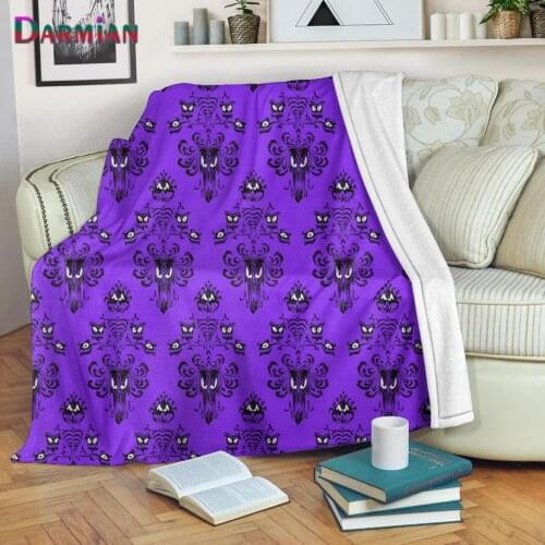 DARMIAN Haunted Mansion Pattern Fleece Blanket Warm Soft Bed Cover Soft for Travel Home Textiles Throw Blankets Fall Nap Quilts