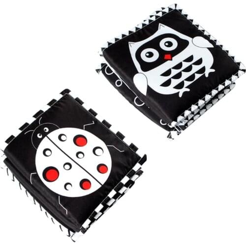 Interactive Montessori Soft Toy Polyester Cloth Book Stimulation Reading Book Early Learning Gift for Baby Crib Stroller