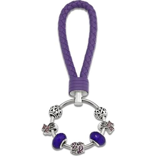 KEORMA Original Design Colorful Leather Ribbon Shape Keychain Car Keychain Pendant Jewlery For Women Girls Best Gift YK016