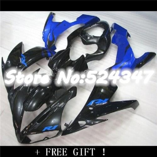 Customized Injection fairing kits fit for YAMAHA 2004-2006 YZFR1 04 05 06 YZF R1 black blue plastic fairings kit