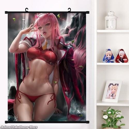 Japanese Anime CODE:016 HIRO CODE:002 ZERO TWO ICHIGO Wall Scroll Mural Poster Wall Hanging Poster Otaku Home Decor Collection