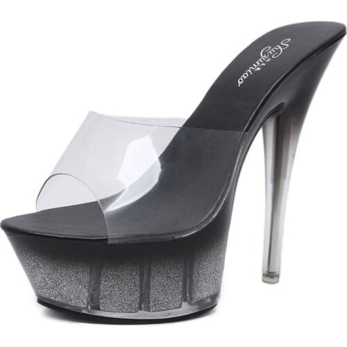 Summer Sandals Sexy Elegant Fashion Wedges Thin Heels Sexy Nightclub Party Shoes Sandals Women Transparent PU High-heeled Shoes