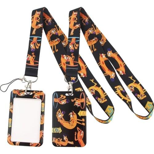 LT421 Cartoons Anime Cat Icons Neck Strap Lanyards Keychain Holder ID Card Pass Hang Rope Lariat Badge Holder Key Chain