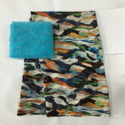 LX!New arrival hot selling fashion printed silk chiffon fabric 5 yards and 2 yards swiss voile lace tissu! F33106